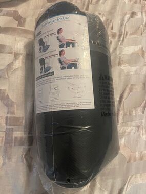 NWT Qutool Black Memory Foam Lumbar Support Pillow for Office & Home Chairs